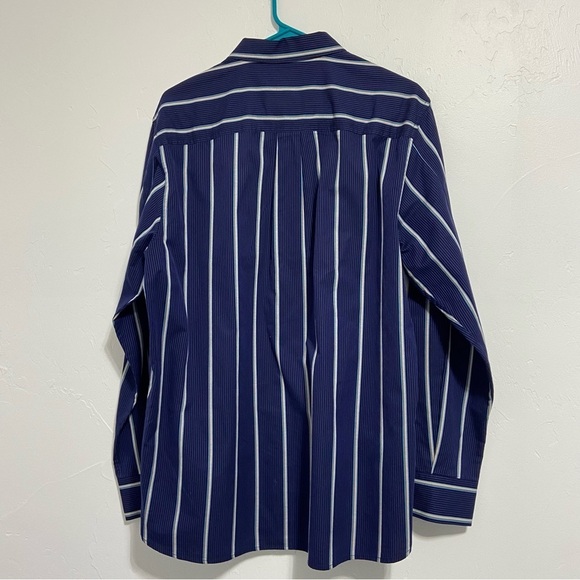 Tommy Bahama Button Down Dress Shirt Men's Long Sleeve Striped Medium Blue - Picture 7 of 8